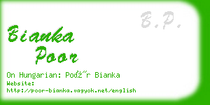 bianka poor business card